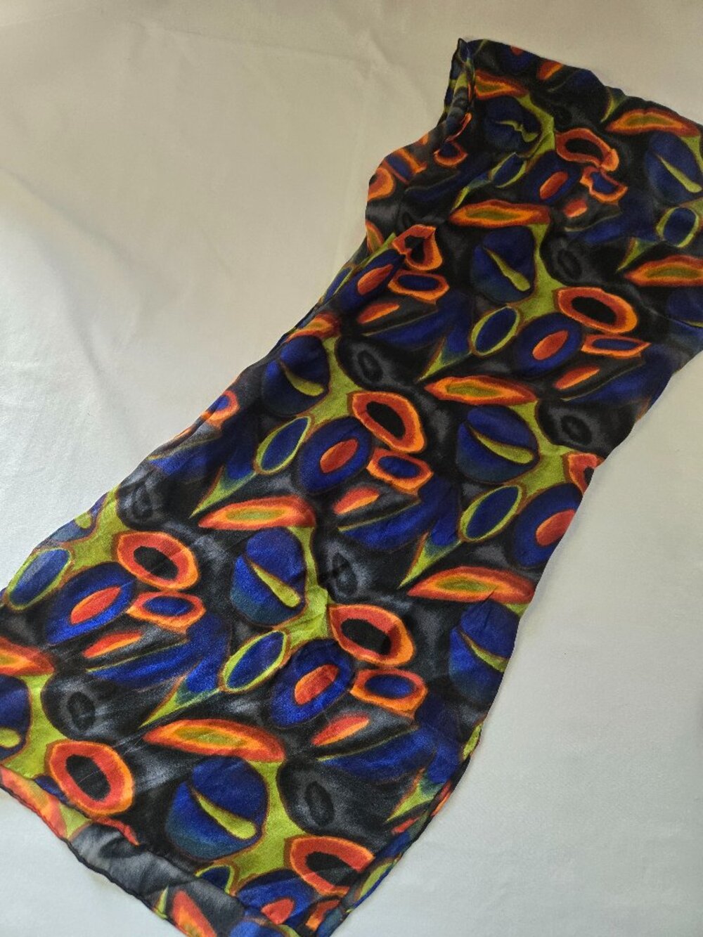 J. Garcia 100% Silk Scarf Abstract Colorful Artistic Pattern Design